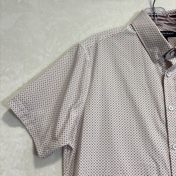 Mizzen+Main Shirt Men's Medium Trim Short Sleeve Leeward Performance Stretch - Picture 8 of 16